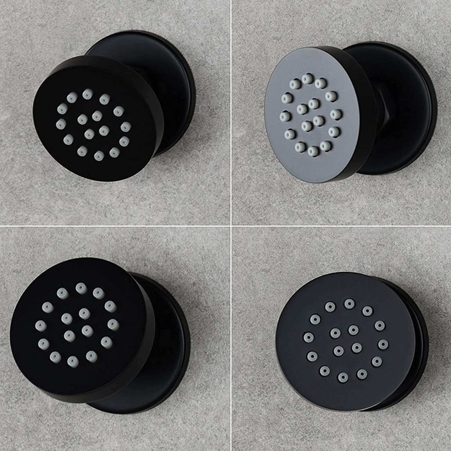 Buy 6 x round shower body jets - matt black Online UK | HOUSE OF ENKI