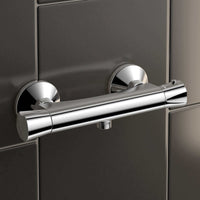 Cranked offset connections for bar shower mixer valves 3/4" to 1/2" with wall plates - chrome
