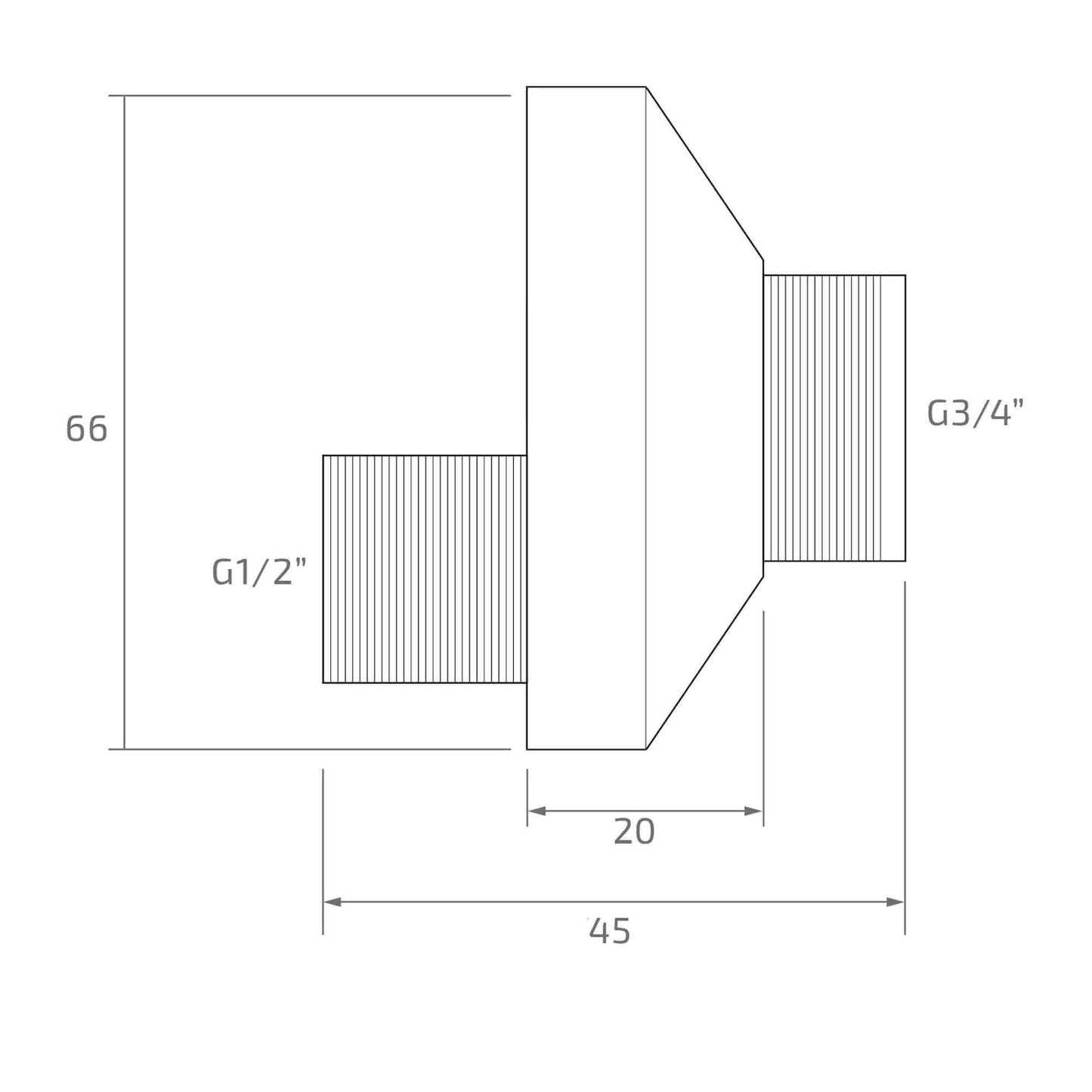 Buy Cranked offset connections for bar shower mixer valves 3/4" to 1/2" with wall plates - chrome Online UK | HOUSE OF ENKI