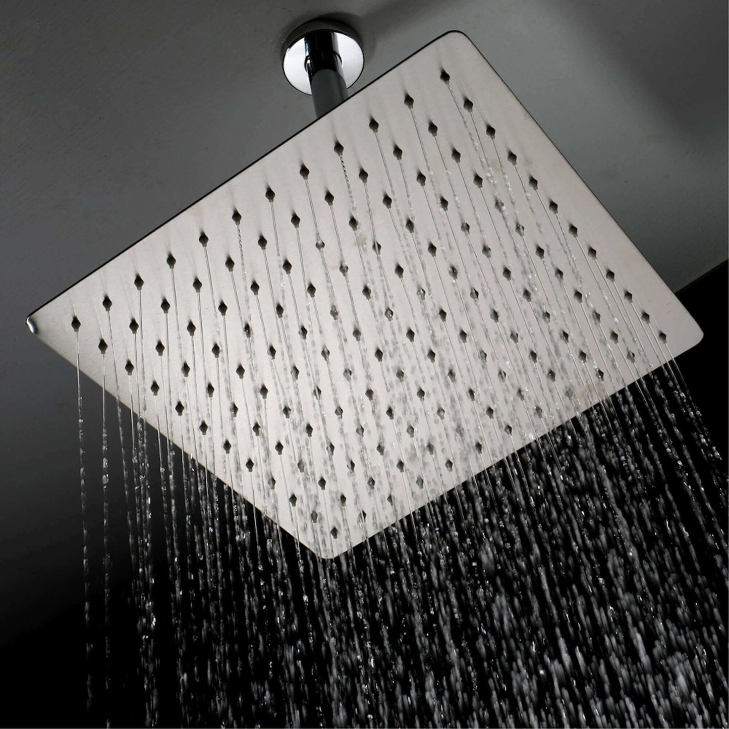 Buy Square ultra slim shower head stainless steel 400mm - chrome Online UK | HOUSE OF ENKI