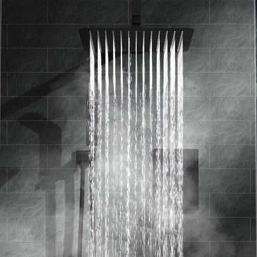 Buy Square ultra slim shower head stainless steel 300mm - matt black Online UK | HOUSE OF ENKI