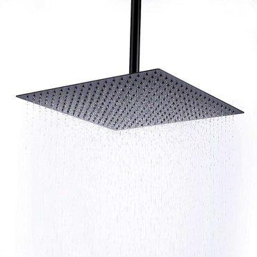 Buy Square ultra slim shower head stainless steel 400mm - matt black Online UK | HOUSE OF ENKI
