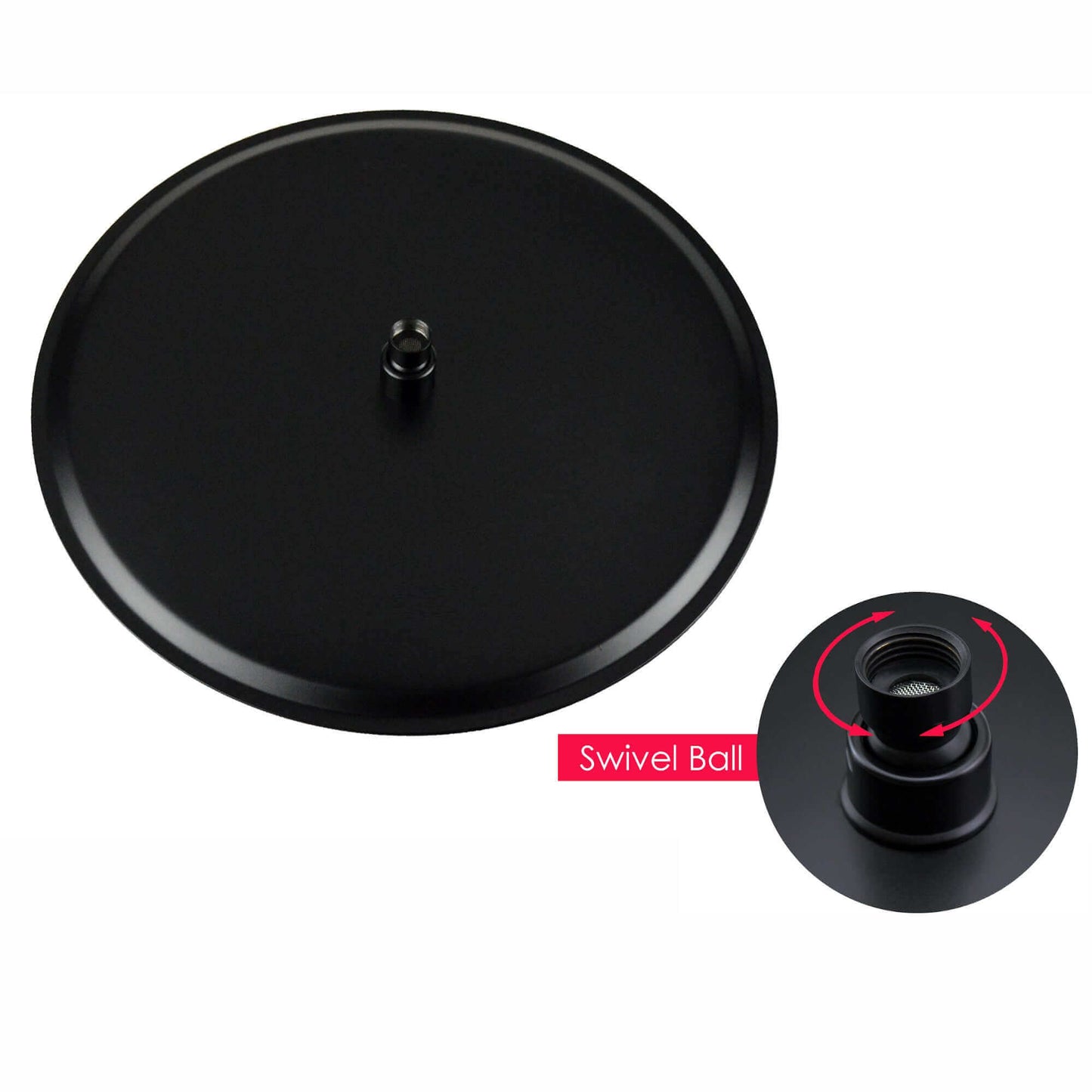 Buy Round ultra slim shower head stainless steel 300mm - matt black Online UK | HOUSE OF ENKI