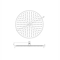 Buy Round ultra slim shower head stainless steel 400mm - matt black Online UK | HOUSE OF ENKI