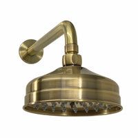 Buy Traditional Wall Fixed Apron Brass Shower Head 6" With Shower Arm - Antique Brass Online UK | HOUSE OF ENKI