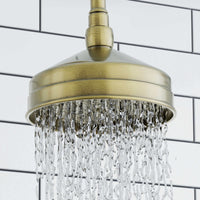Buy Traditional Wall Fixed Apron Brass Shower Head 6" With Shower Arm - Antique Brass Online UK | HOUSE OF ENKI