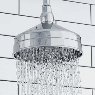 Buy Traditional Ceiling Fixed Apron Brass Shower Head 6" With 180mm Ceiling Shower Arm - Chrome online UK