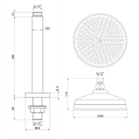 Buy Traditional Ceiling Fixed Apron Brass Shower Head 8" With 180mm Ceiling Shower Arm - Gold Online UK | HOUSE OF ENKI