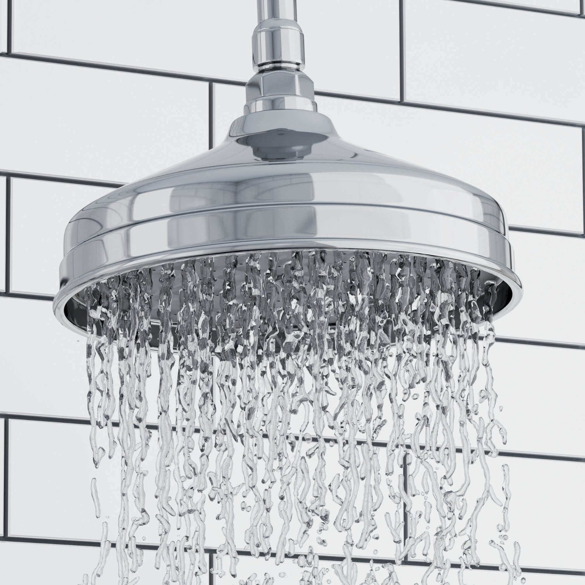 Buy Traditional Wall Fixed Apron Brass Shower Head 8" With Shower Arm - Chrome Online UK | HOUSE OF ENKI