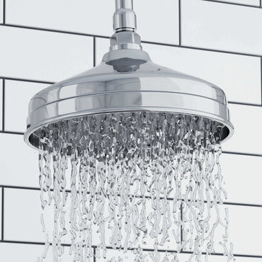 Buy Traditional Wall Fixed Apron Brass Shower Head 8" With Shower Arm - Chrome Online UK | HOUSE OF ENKI