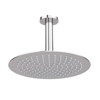 Buy Contemporary Ceiling Fixed Round Ultra Slim Stainless Steel Shower Head 12" With 180mm Ceiling Shower Arm - Chrome Online UK | HOUSE OF ENKI