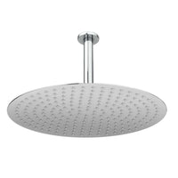 Contemporary Ceiling Fixed Round Ultra Slim Stainless Steel Shower Head 16" With 180mm Ceiling Shower Arm - Chrome