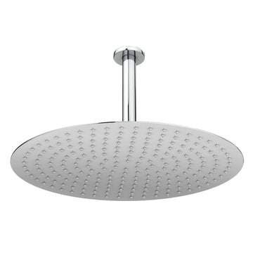Buy Contemporary Ceiling Fixed Round Ultra Slim Stainless Steel Shower Head 16" With 180mm Ceiling Shower Arm - Chrome online UK