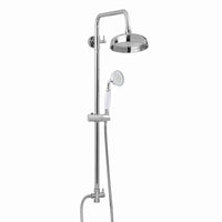 Buy Dune dual shower riser kit adjustable height angled traditional watercan head 200mm, brass ceramic handshower - chrome Online UK | HOUSE OF ENKI