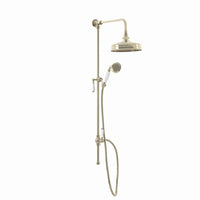 Downton traditional shower riser rail kit 2 outlet watercan head 200mm - English gold - Showers