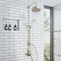 Buy Downton traditional shower riser rail kit 2 outlet watercan head 200mm - gold Online UK | HOUSE OF ENKI