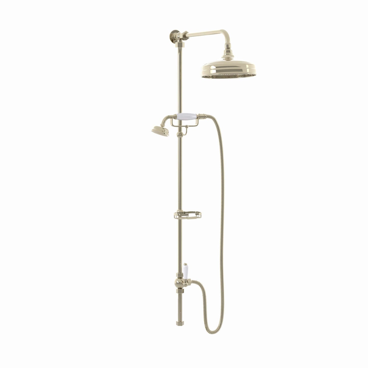 Buy Downton traditional shower riser rail kit 2 outlet soap dish watercan head 200mm - gold Online UK | HOUSE OF ENKI