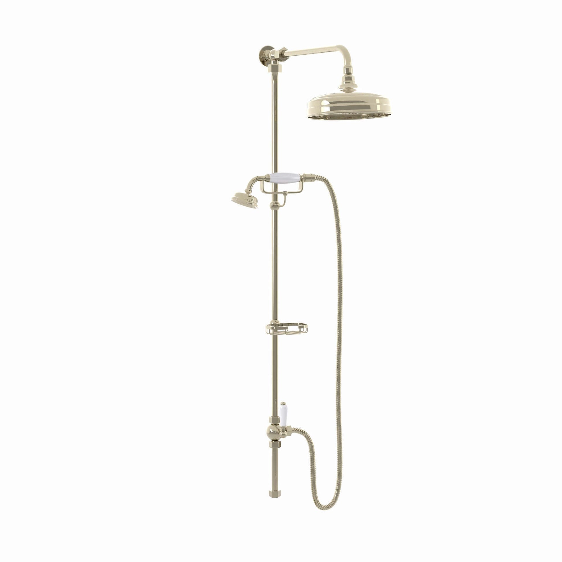 Buy Downton traditional shower riser rail kit 2 outlet soap dish watercan head 200mm - gold Online UK | HOUSE OF ENKI