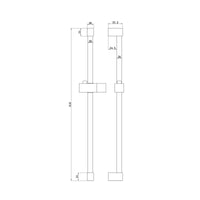 Buy Square shower slider rail bar with hand shower holder - chrome Online UK | HOUSE OF ENKI