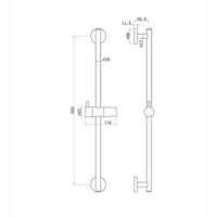 Modern shower slider rail with bracket - chrome - Showers