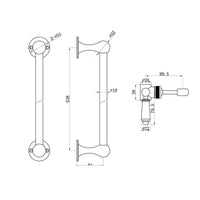 Traditional shower slider rail brass with white ceramic lever bracket - antique bronze - Showers