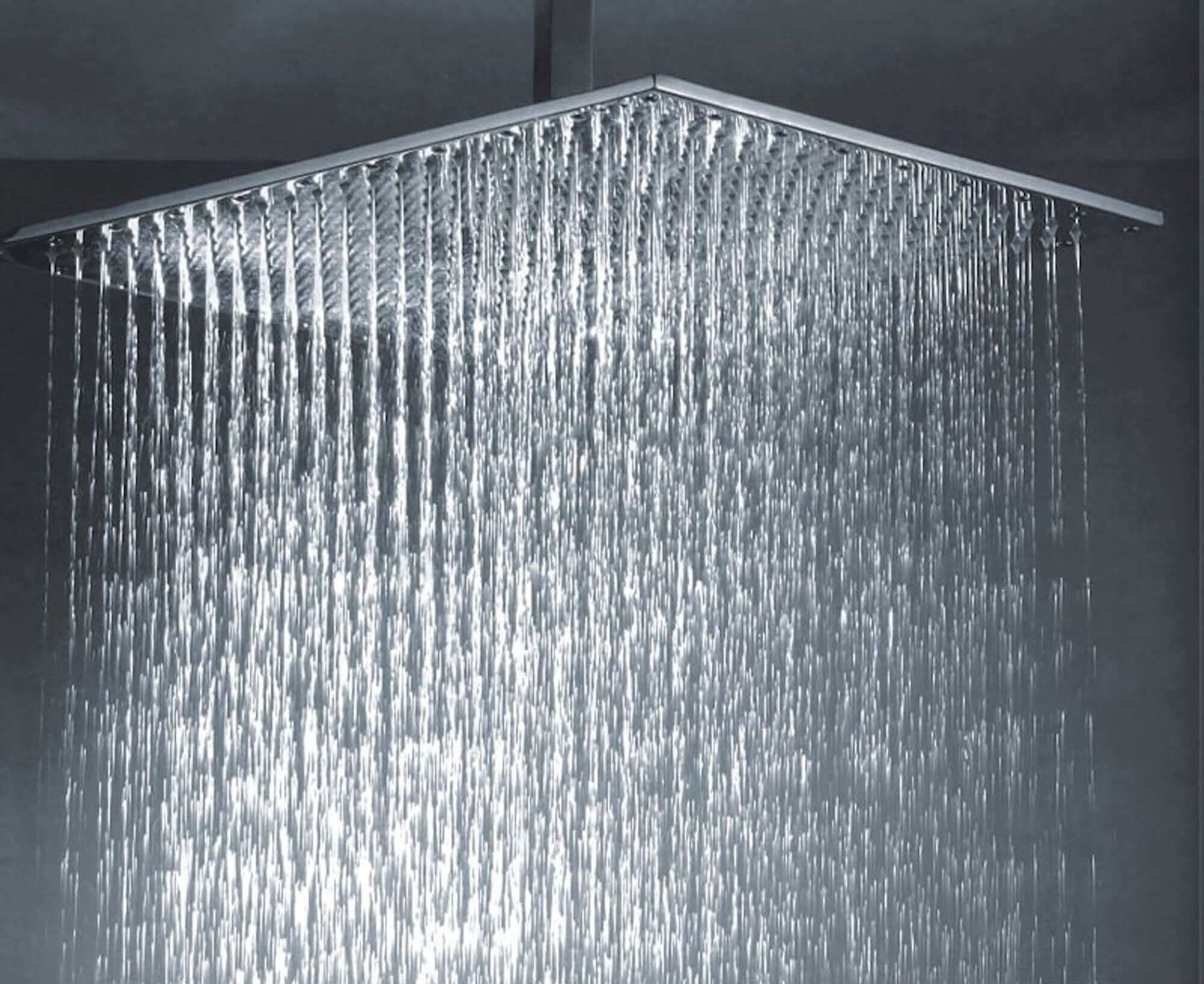 Buy Milan Square Thermostatic Concealed Shower Set with Ceiling Mounted Shower - Chrome Online UK | HOUSE OF ENKI