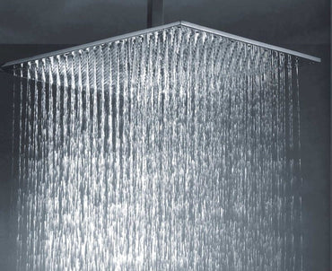 Buy Milan Square Thermostatic Concealed Shower Set with Ceiling Mounted Shower - Chrome Online UK | HOUSE OF ENKI