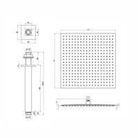 Buy Milan Square Thermostatic Concealed Shower Set with Ceiling Mounted Shower - Black Online UK | HOUSE OF ENKI