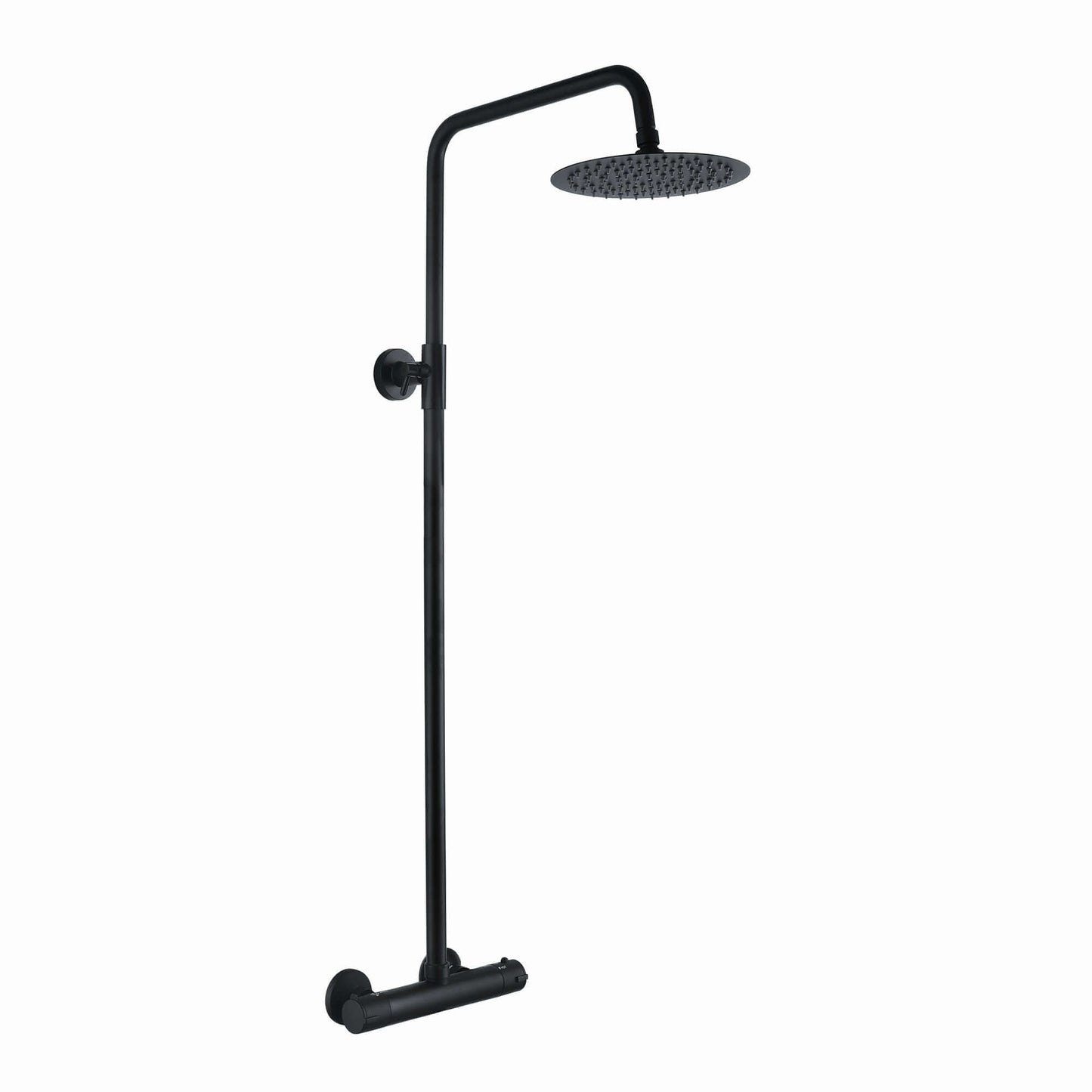 Buy Dune thermostatic bar shower set single outlet with ultra slim 200mm overhead shower - matt black Online UK | HOUSE OF ENKI