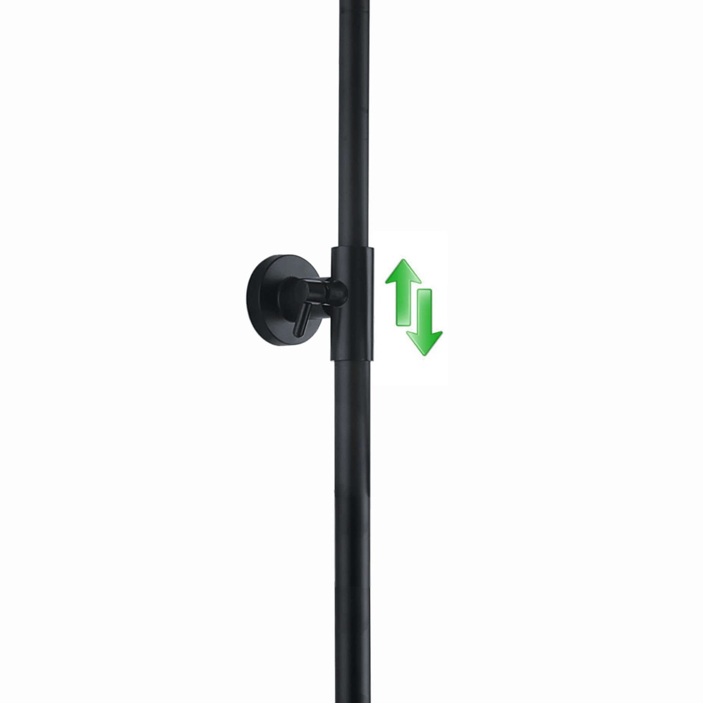 Dune thermostatic bar shower set single outlet with ultra slim 200mm overhead shower - matte black