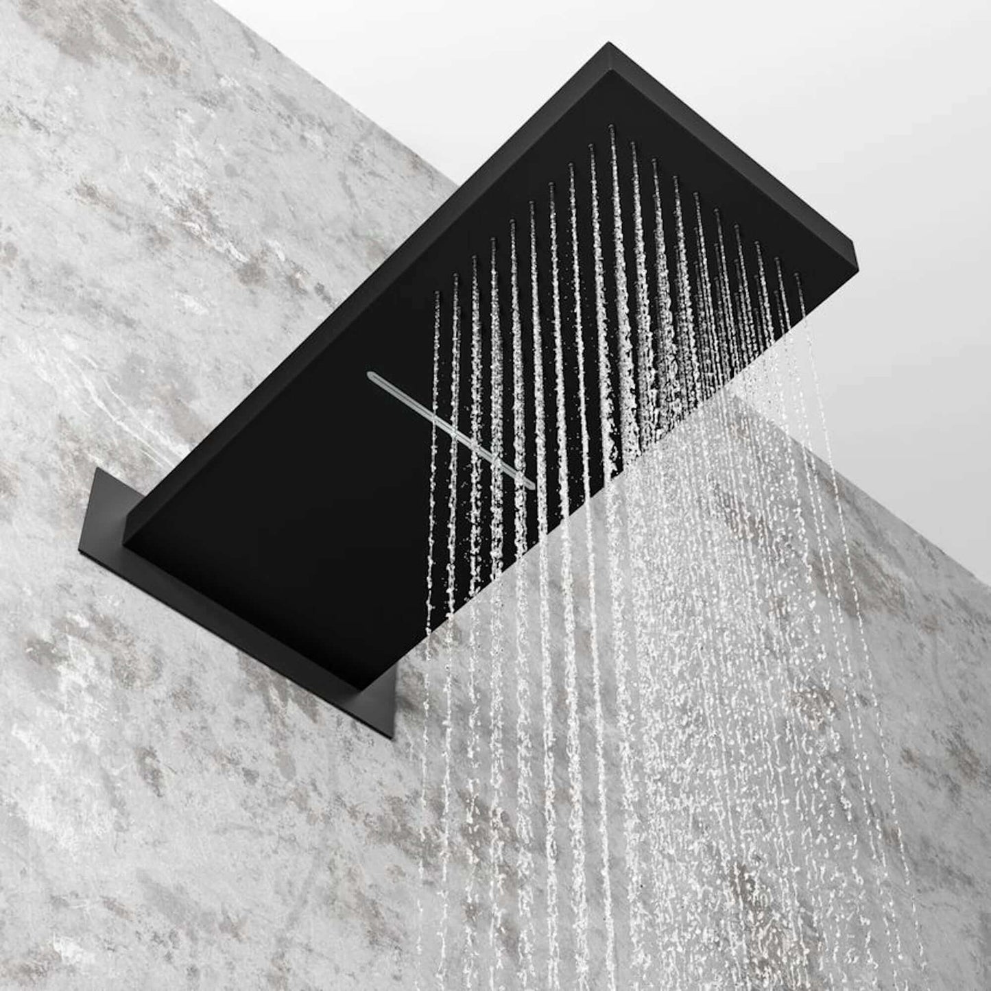 Buy Milan Square Thermostatic Concealed Shower Set with Dual Overhead Shower - Black Online UK | HOUSE OF ENKI