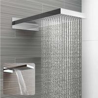 Buy Milan Square Thermostatic Concealed Shower Set with Dual Overhead Shower, Handset Kit - Chrome Online UK | HOUSE OF ENKI