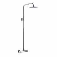 Dune thermostatic bar shower set single outlet with ultra slim 200mm overhead shower - chrome