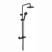 Dune round thermostatic shower set 200mm head & handheld - matte black - Showers