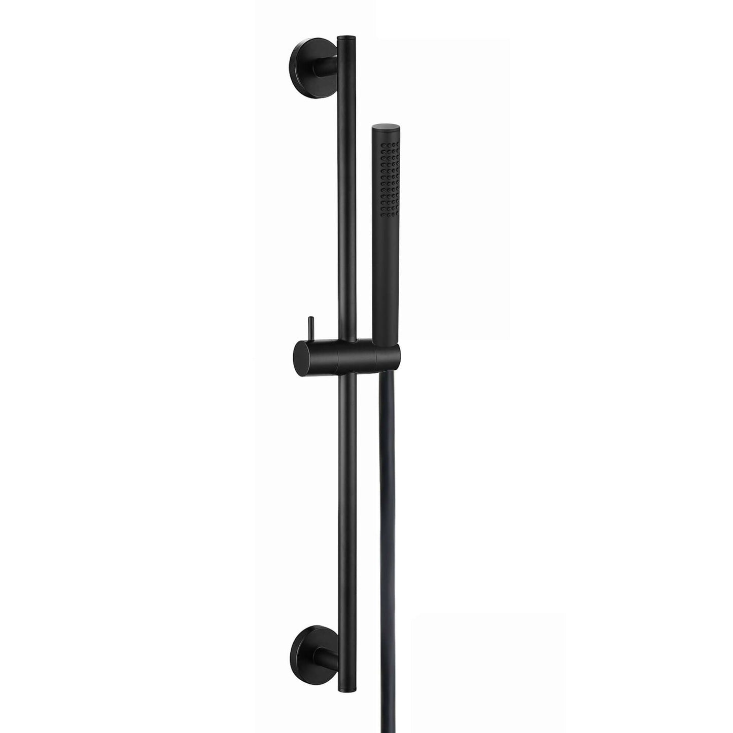 Dune contemporary thermostatic shower mixer bar valve with slider rail kit - matte black - Showers