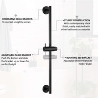 Buy Dune contemporary thermostatic shower mixer bar valve with slider rail kit - matt black Online UK | HOUSE OF ENKI