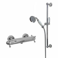 Buy Gallant traditional thermostatic shower bar mixer valve with slider rail shower kit - chrome Online UK | HOUSE OF ENKI