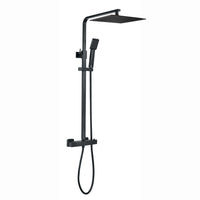 Buy Enzo square thermostatic shower set two outlet with ultra slim 300mm shower head and handheld - matt black Online UK | HOUSE OF ENKI