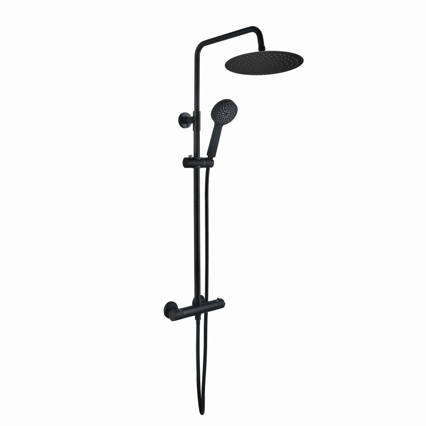 Buy Dune round thermostatic shower set 300mm head & handheld - matt black Online UK | HOUSE OF ENKI