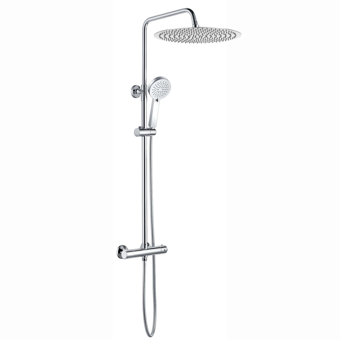 Buy Dune round thermostatic shower set 400mm head & handheld - chrome Online UK | HOUSE OF ENKI