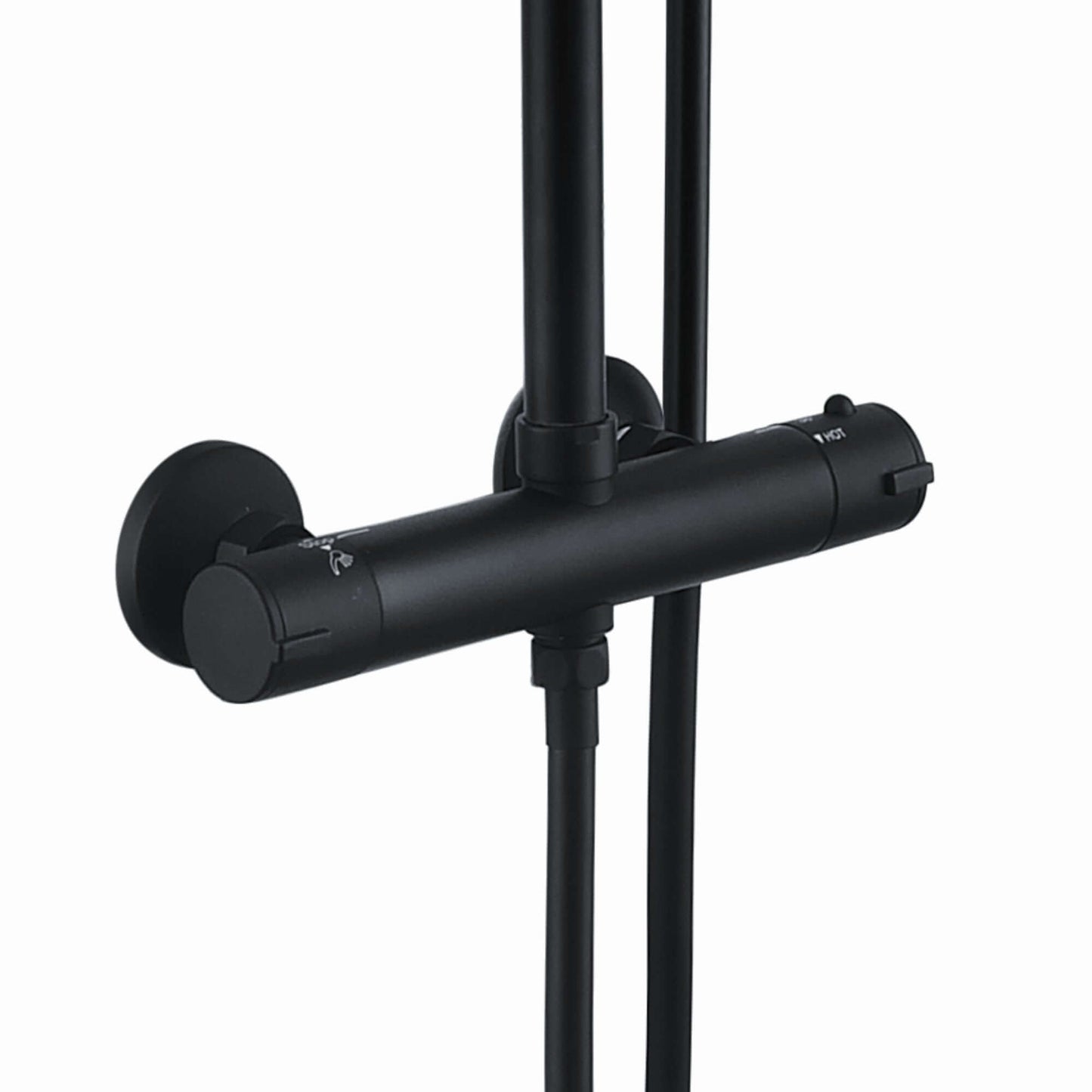 Buy Dune round thermostatic shower set 400mm head & handheld - matt black Online UK | HOUSE OF ENKI