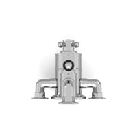 Buy Downton traditional twin thermostatic shower valve semi-exposed - chrome with black lever Online UK | HOUSE OF ENKI