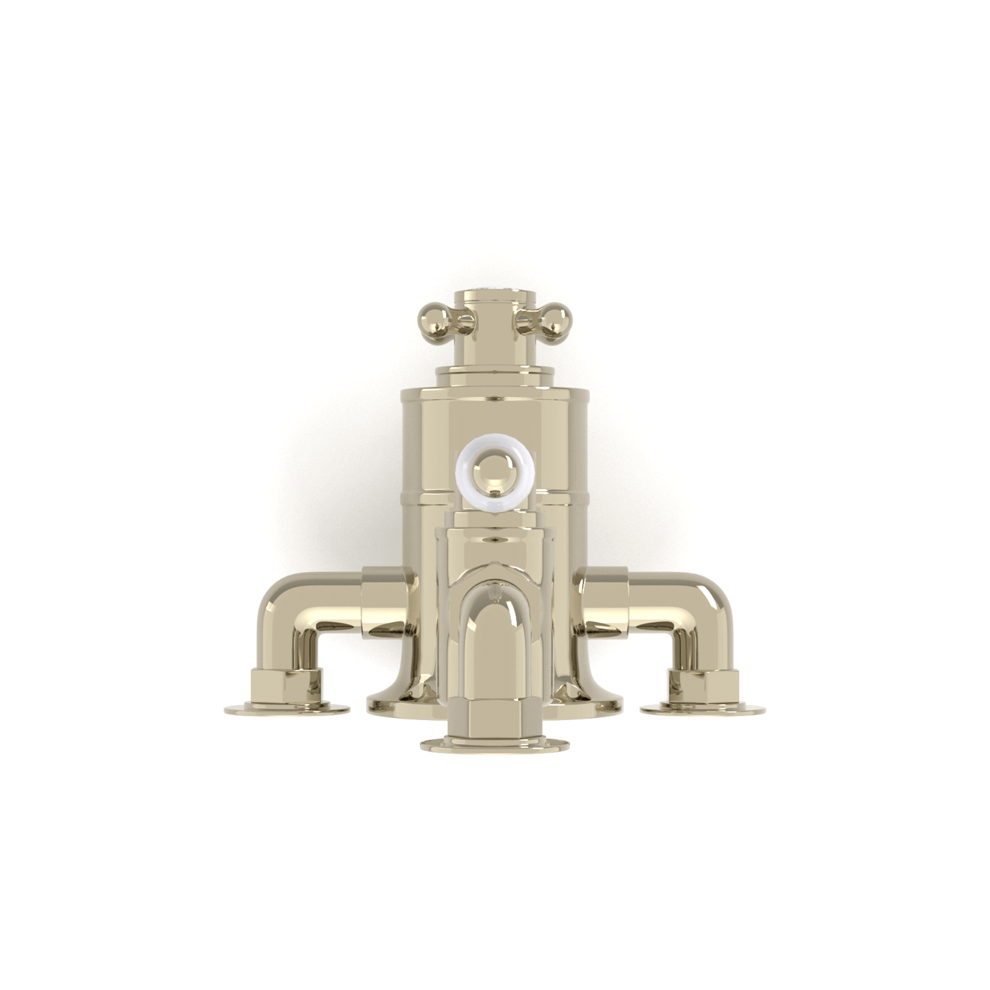 Buy Downton traditional twin thermostatic shower valve semi-exposed - gold Online UK | HOUSE OF ENKI
