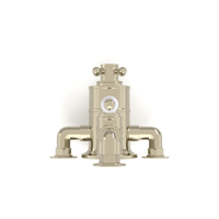 Downton Traditional Twin Thermostatic Shower Valve Exposed With Top Return To Wall Bend - Gold