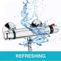 Buy Luna standard thermostatic bar shower valve bottom outlet - chrome Online UK | HOUSE OF ENKI