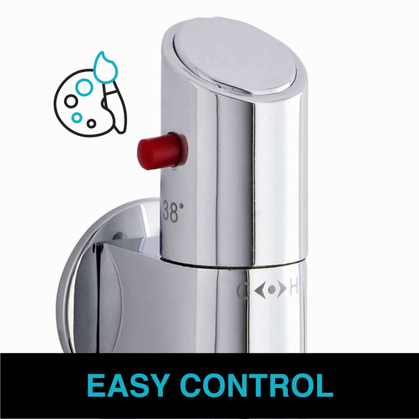 Buy Vito vertical thermostatic shower bar mixer valve tap - chrome Online UK | HOUSE OF ENKI
