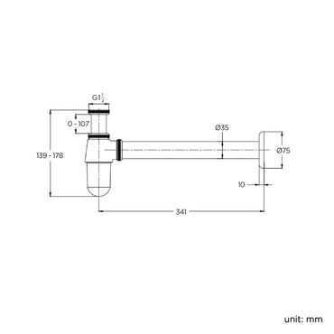 Buy Traditional round washbasin sink bottle trap waste - chrome Online UK | HOUSE OF ENKI