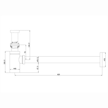 Buy Round washbasin sink bottle trap waste - chrome online UK