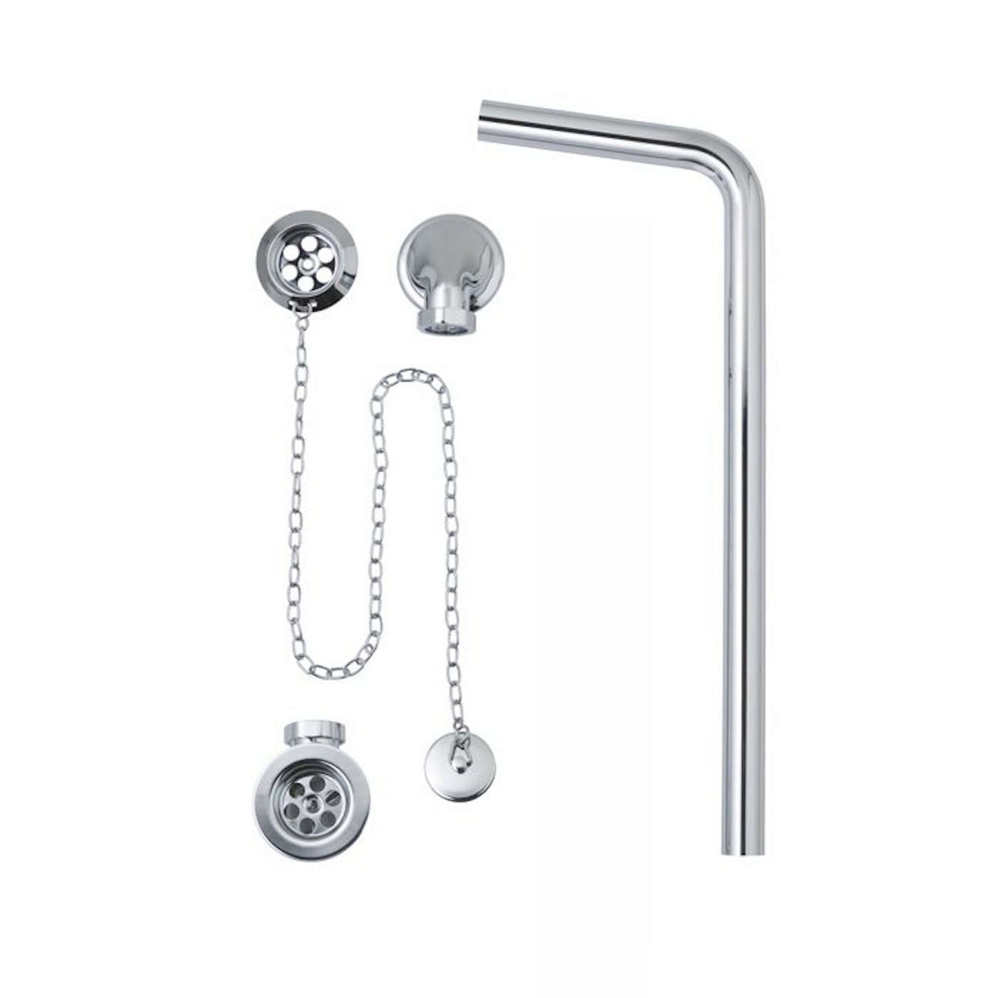 Buy Traditional Exposed Bath Retainer Waste & Ball Chain Plug with Overflow - Chrome Online UK | HOUSE OF ENKI