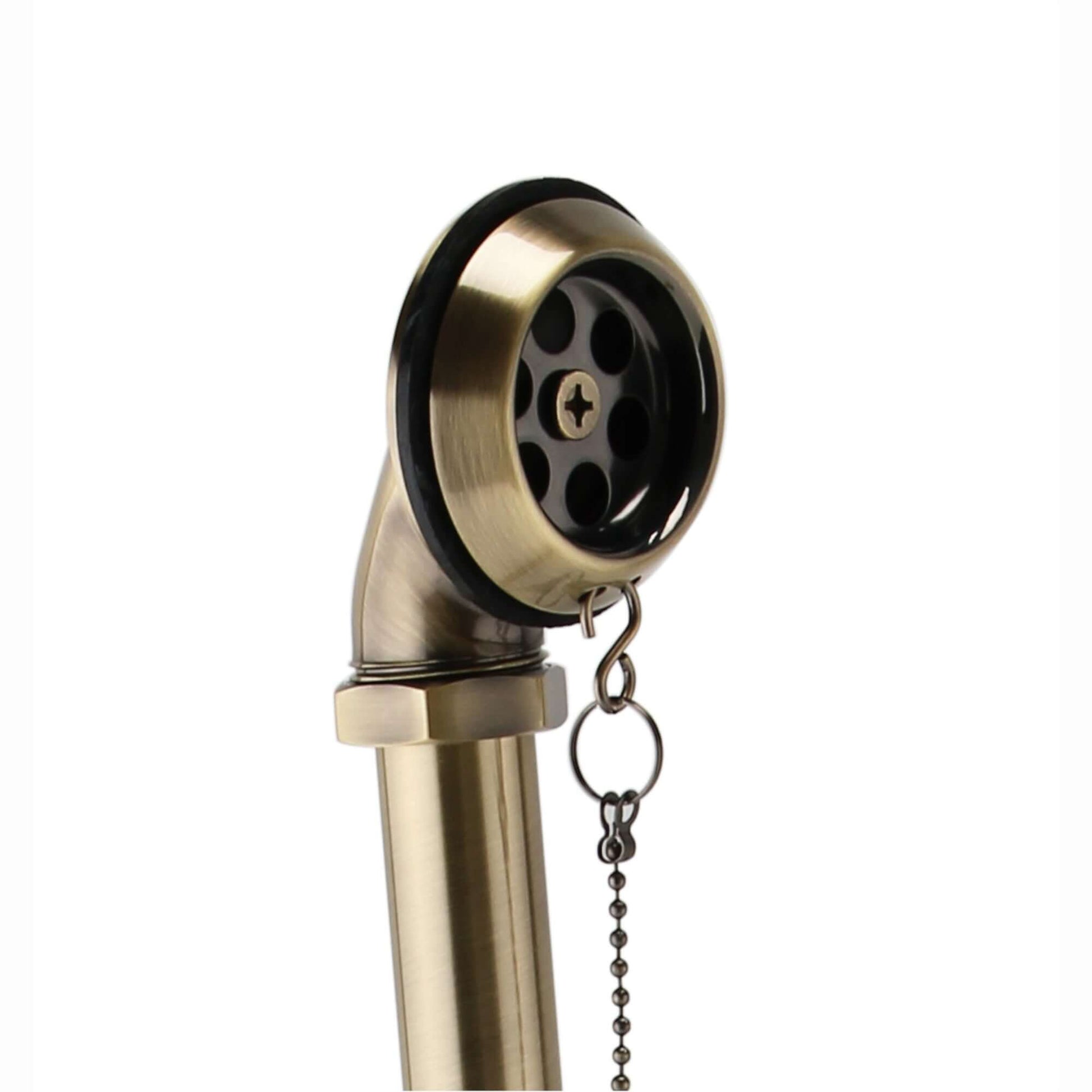 Buy Traditional Exposed Bath Retainer Waste & Ball Chain Plug with Overflow - Antique Brass Online UK | HOUSE OF ENKI
